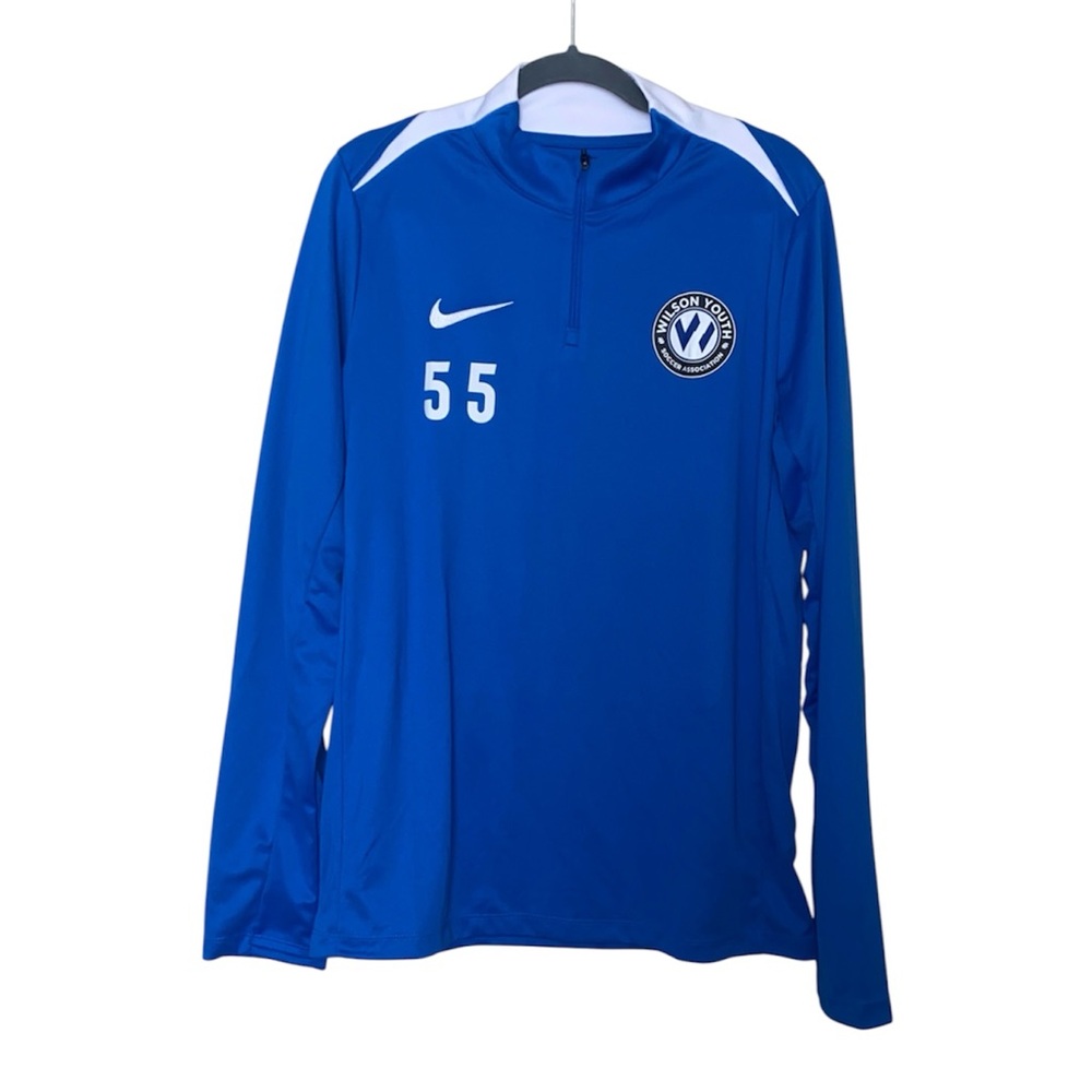 Nike Blue & White Long Sleeve Soccer Top